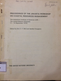 Image of Proceedings of the Jakarta Workshop on Coastal Resources Management