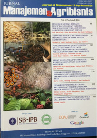 Jurnal Manajemen & Agribisnis (Journal of Management & Agribusiness) Vol. 13 No. 2, Juli 2016